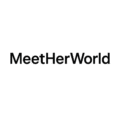 MeetHerWorld logo in black sans-serif font